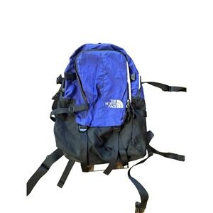 The North Face Hiking Backpack Unisex Royal Blue Black Adjustable Strap Outdoor